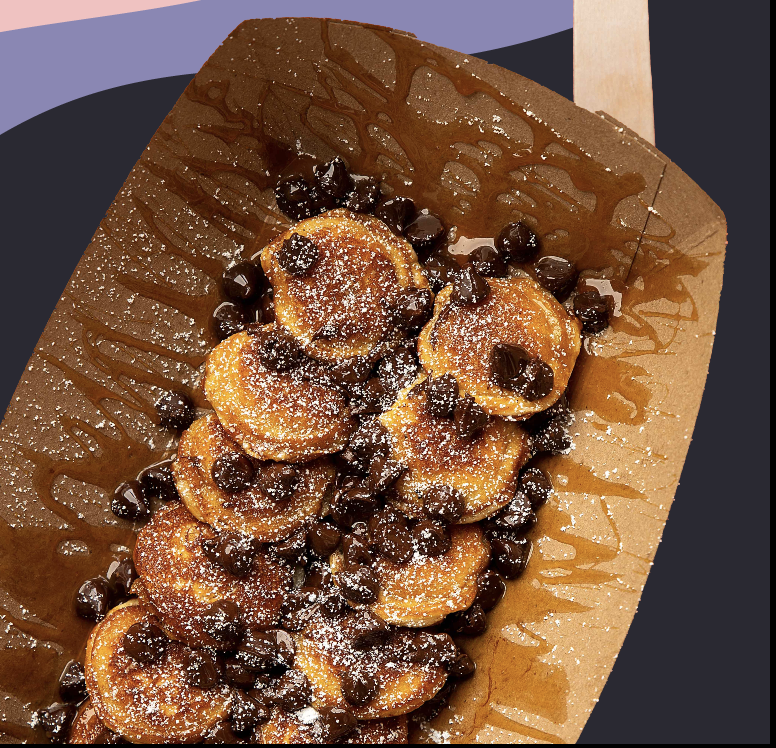 Dulce De Leche at Panda Pancakes and Ice Cream - Rich caramel pancakes with dulce de leche sauce and sweet toppings